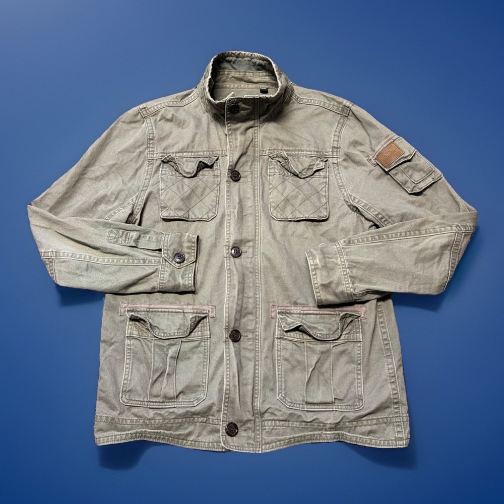 Vtg Y2K Triple 5 Soul Utility Chore Jacket Coat Men L Twill Military Patch MFer